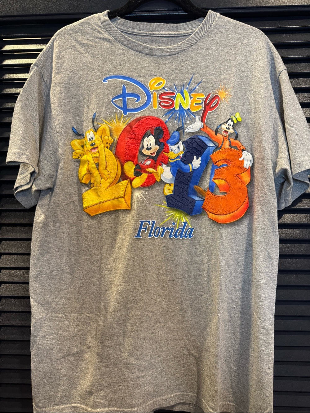 Disney Florida 2013 Mickey Friends Puff Print Tee Size L